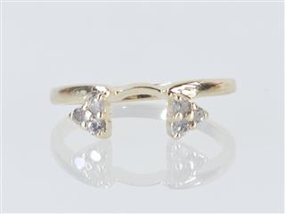 14K Yellow Gold APX 1/10 CTW Round Diamond Ring Guard Sz 6.25
